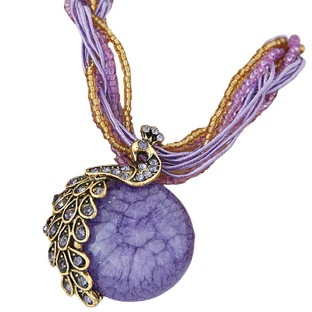Collar Retro, Collares De Cadena, Collar De Cristal De Piedras Preciosas Bohemias, Regalo De Joyería Para Mujer Advancent AP006511-01