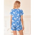 thumbnail image 3 of Ensemble de Pyjama 2 Pcs pour Femmes Manches Courtes Vêtements de Nuit Doux Col Rond Ensemble de Shorts Imprimés avec Poches P-TTG, 3 of 5