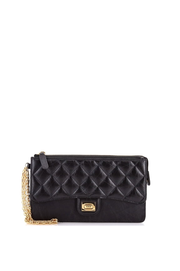 Pre-Owned Reissue 2.55 Flap Wristlet Pouch Quilted Aged Calfskin By Rebag