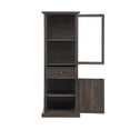 thumbnail image 3 of Resenkos Tall Storage Cabinet, Freestanding Cabinet with Glass Door and Shelves, Sideboard cabinet, Cabinet with Drawer,Brown, 3 of 12