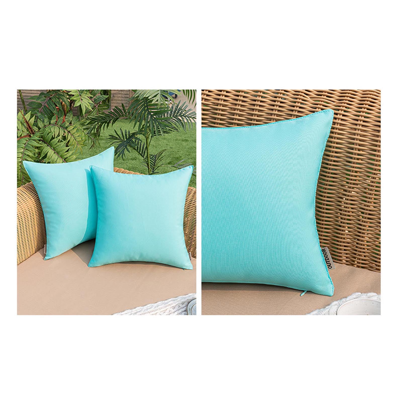 Outdoor Waterproof Pillow Cover, Watertight Pillow Protector for Patio Furniture, Modern Solid Color Cushion Cover for Garden, Poolside, and Backyard Lounge Chairs (2 Pcs)