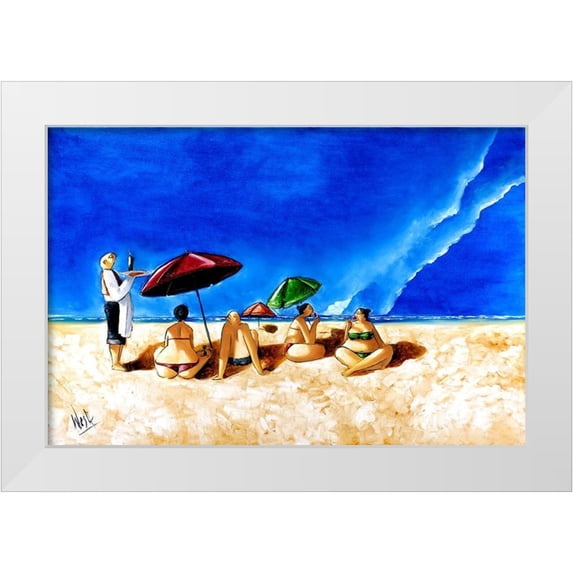West, Ronald 14x11 White Modern Wood Framed Museum Art Print Titled - Lunch at Rooiels