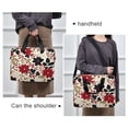 thumbnail image 6 of 16" Laptop Briefcase for Work Travel Laptop Shoulder Bag Carrying Handbag Laptop Case Red and Blacks Holly Leaves, 6 of 8