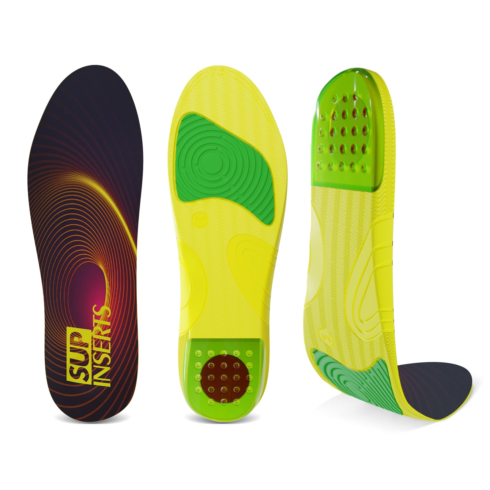 Running Insoles,Shock Absorption Gel Shoe Insoles for Men with Arch