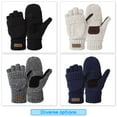thumbnail image 5 of COOPLUS Winter Mittens Fingerless Gloves Wool Knitted Warm Gloves Convertible Gloves Men and Women, 5 of 7