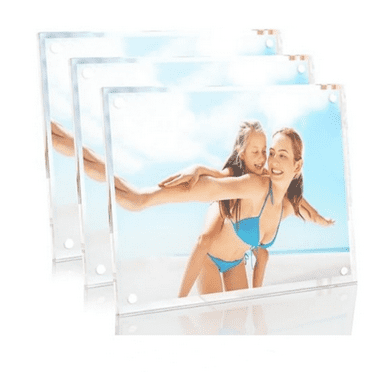 Picture Frames, 3 Pack 8x10 inch Acrylic Picture Frame Clear 8 x 10 Photo Frames Magnetic Picture Frames Ready for Tabletop Display, Effectively Protect Photos from Fading and Yellowing