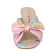 thumbnail image 6 of BLISSFUL STEP Valentine's Women's Shoes Bow Chunky Heel Slip on Slide Sandals Colorful Silver 9.5, 6 of 7