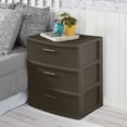 thumbnail image 6 of Sterilite 3 Drawer Wide Weave Tower, Plastic Décor Drawers with Pull Handles, Brown, 6 of 10