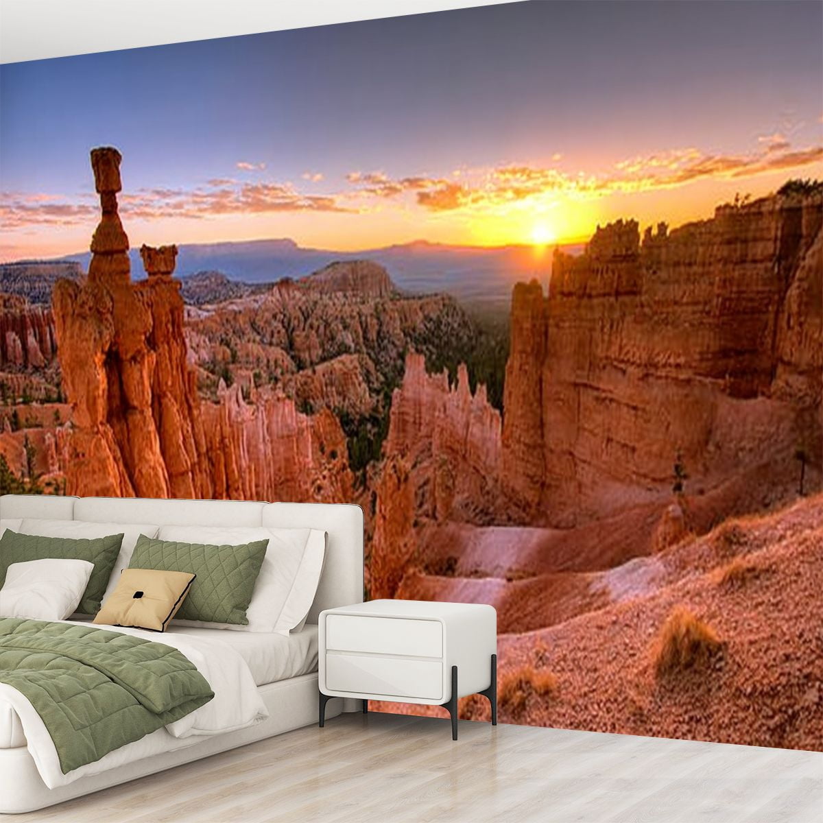 Peel and Stick Wallpaper Bryce Canyon Sunrise Modern Art Wall Mural Decor Self Adhesive and Removable 69in x 98in