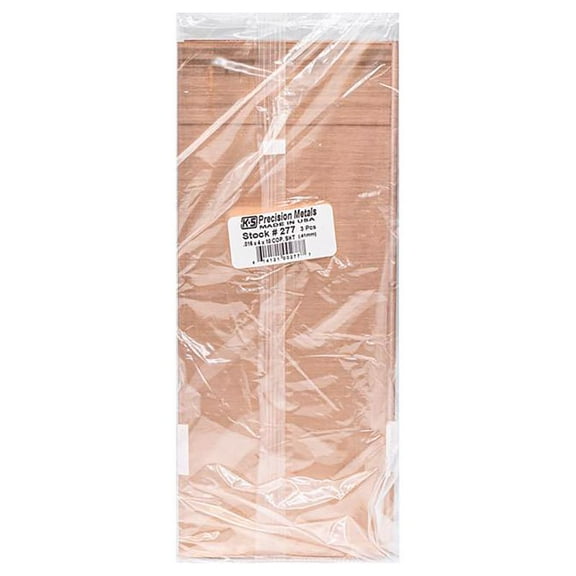 Sheet, Copper, 10 in., Mill Finish, PK3(277)