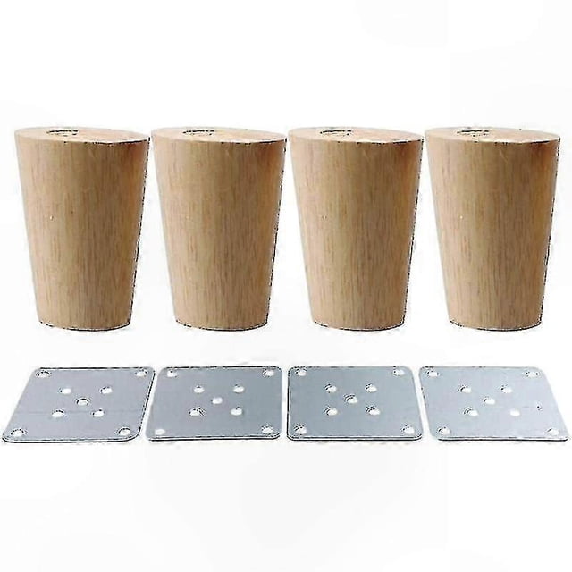 5cm Tall Wooden Legs with Mounting Hardware for Sofas Beds and Tables