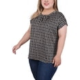thumbnail image 2 of NY Collection Women's Plus Size Extended Sleeve Top with Grommets, 2 of 4