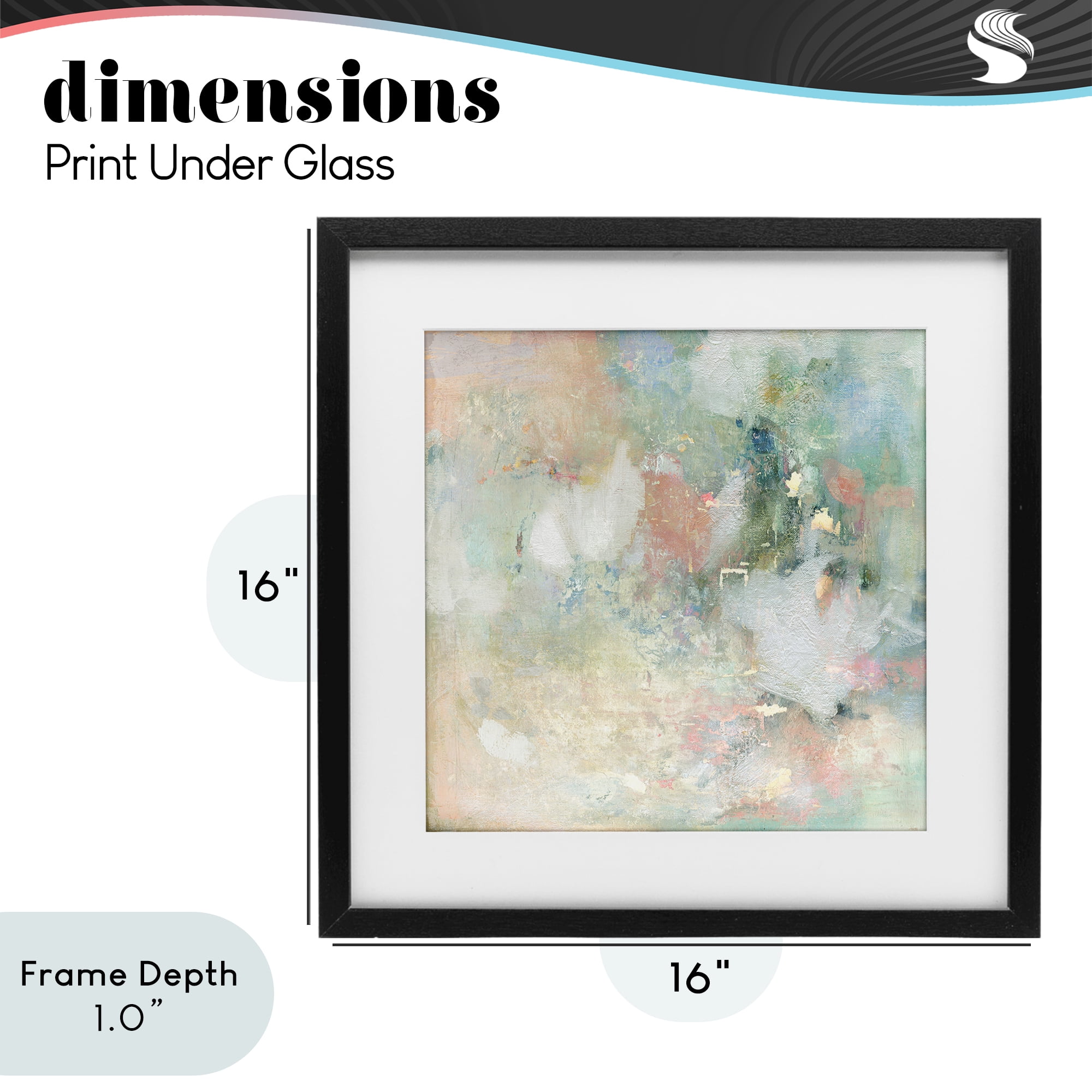 Stupell Industries Serene Pastel Brushstroke Harmony Black Framed Print Under Glass, design by Carol Robinson