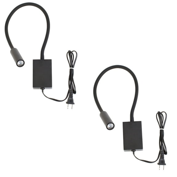 LEDupdates 2 pack Gooseneck Bedside Reading LED Light Wall Mounted light