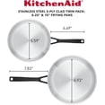 thumbnail image 2 of KitchenAid - 5-Ply Clad Polished Stainless Steel Frying Pan Set, Induction Cookware (21cm/8.25in & 25cm/10in), 2 of 5