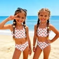 thumbnail image 3 of CCRFTGI Swimsuits for Child Girls Size 7-8 Two Piece Sets Swim Vacation Bathing Suits Beach Vacation Fruit Print Girls Bikini Summer Cute Girls Fashion Swimsuits Swimwear Light pink 9-10 Years, 3 of 9