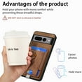 thumbnail image 3 of Allytech for Google Pixel 7 Pro 2 in 1 Detachable Wallet Case, Retro PU Leather Ring Kickstand Card Slots Case for Women Men, Strong Magnetic Shockproof Slim Case for Google Pixel 7 Pro - Brown, 3 of 10