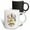 Multicolor, variant on 3drose, Colorful Skull Head Adorned with White Background Modern Creative, 11oz Two-tone Yellow Mug