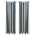 thumbnail image 2 of Seaside Stripe Indoor/Outdoor Grommet Curtain Panel - Pair each 50" x 84" in Black, 2 of 5