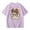 Purple, variant on Girls Tshirts Cool Cartoon Bunny Graphic Short Sleeve T Shirt for Girls Casual Summer Top Tee Kids Beige 3 Years-4 Years