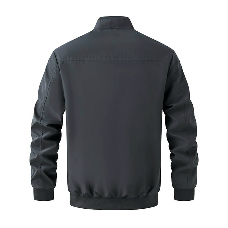 APEXFWDT Men s Lightweight Military Jacket for Men Big and Tall Casual Stand Collar Work Coat Zip Up Windbreaker Golf Jacket with Zip Pockets M 5XL Walmart