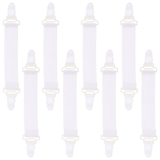 ColoMX 8 Uds. Correas para sujetar sábanas, Clips para sábanas ajustables, correas, Clips de sujeción para sábanas