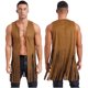 thumbnail image 3 of Camiseta sin mangas de ante holgada con frente abierto para hombre, chaleco vaquero occidental, chaleco largo Hippy con flecos Vintage, disfraces, trajes de Cosplay de Halloween, 3 of 5