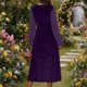 thumbnail image 5 of Vestido de Terciopelo Y Gasa Patchwork Mujeres Cuello en V Elegante Tejido Estirable para el Estilo Versátil, 5 of 9