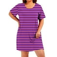 thumbnail image 3 of UPPADA Robe T-Shirt Décontractée d'Été pour Femme Grande Taille Sans Manches Évasée avec Poches Col Ras du Cou Plissée Robe Débardeur Coupe Ample Boho Robes de Plage Rose, TG, 3 of 7