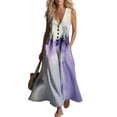 thumbnail image 4 of Dresses for Women Summer Casual Printed Dress Sleeveless Tank Dress Beach V-neck Sundress Dresses Long Dress, 4 of 7