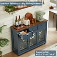 thumbnail image 4 of Joaxswe Farmhouse Sideboard Buffet with Pattern Glass Doors, Accent Cabinet Console Table TV Stand, Blue, 4 of 8