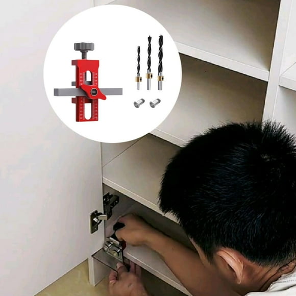 Instalación de la puerta del gabinete Herramienta de posicionamiento de la herramienta de montaje ajustable aleación de aluminio portátil para sala de Rojo