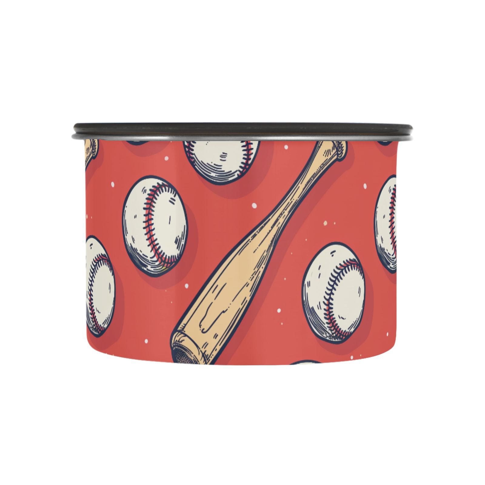 Baseball Bat Vintage Airtight Coffee Bean Canister 900 ml Food Storage Containers with Lids For Gournd, Tea, Sugar, Flour, Rice, Cereal, Candy Cookie Jar