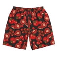thumbnail image 3 of Uemuo Tomato Pattern Men's Swim Trunks Hawaiian Beach Bathing Suit Swimsuits Beach Quick-Dry Shorts with Pockets-, 3 of 9