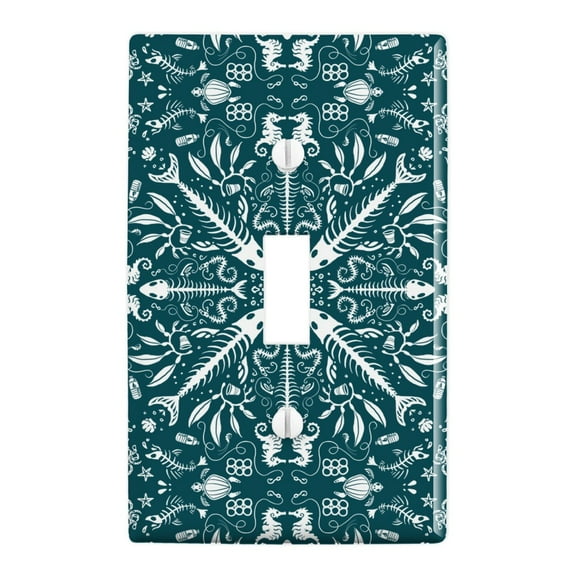 Fish Bones and Plastic Sea Ocean Pattern Plastic Wall Decor Toggle Light Switch Plate Cover