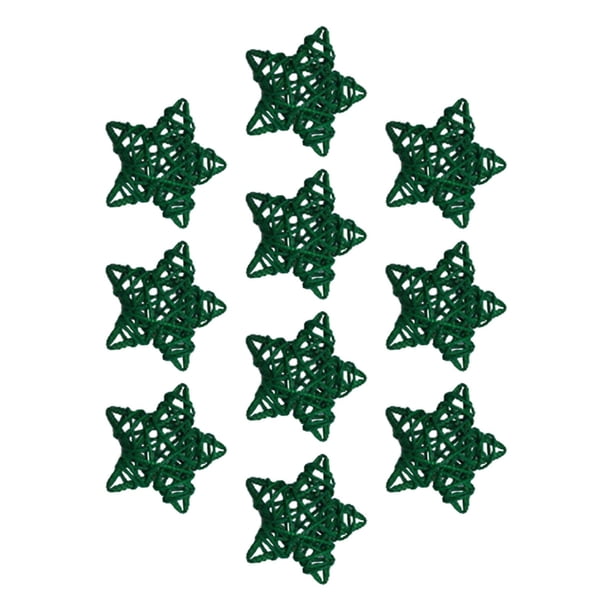 10 colgantes de estrella de Navidad con pentagrama reutilizable para decoración colgante verde