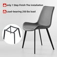 thumbnail image 6 of NIUTN Dining Chairs Set of 2,Upholstered Dining Room Chairs with Metal Legs,Faux Leather Kitchen Chairs,Armless Side Chairs,Large Padded, Metal Legs,Grey, 6 of 9