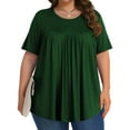 thumbnail image 2 of Fantaslook Womens Plus Size Tops Tunic Short Sleeve Shirts Floral Blouses Loose Summer Tops, 2 of 8