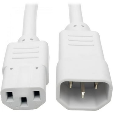 6ft Computer Power Extension Cord (IEC-320-C14 to IEC-320-C13), White