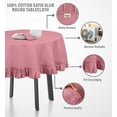 thumbnail image 5 of Vargottam Cotton Table Linens Ruffle Tablecloth, Round Table Cover Protector Solid Tablecloth, Farmhouse Tabletop Washable, Light Pink-64 Inches Diameter, 5 of 9