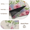 thumbnail image 6 of Spring Gnomes Round Area Rug 6Ft Washable Circle Rugs for Bathroom Office, Vintage Botanical Blossom Rose Leaves Non-Slip Carpet Floor Mats Indoor Outdoor Carpet Runner Aesthetic Home Decor, 6 of 8