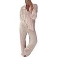 thumbnail image 1 of xiaxaixu Ensemble de Pyjama pour Femmes, Imprimé Fraise, Col Rabattu, Manches Longues, Hauts et Pantalons, Tenues de Détente 2 Pcs, 1 of 6