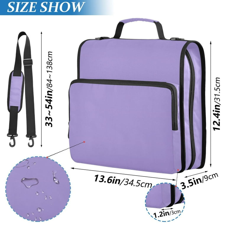 ALAZA Zipper Binder Lavender Purple 3 Ring Trapper Keeper File