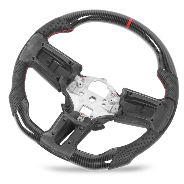 Volante Con Apariencia De Fibra De Carbono, Superficie Texturizada Brillante, Volante Ergonómico Hydro Dip Para