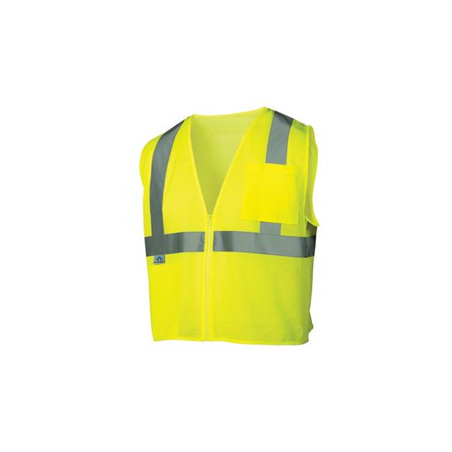 Gilet de Sécurité Hi-Vis Lime avec Poche Poitrine - 5X Large