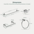 thumbnail image 6 of Bathroom Hardware Accessories Set, SUS304 Stainless Steel 24 Inch Towel Bar Set, Modern Towel Racks Holder for Bathroom Wall Mounted, 4 Pieces, Chrome, 6 of 16