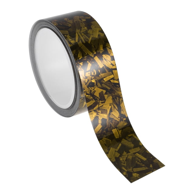 Cinta de rayas Unique Bargains 40mmx8.5m Patrón Forjado Calcomanías de Rayas para Coche, Motocicleta y Carreras de Barcos, Stickers DIY Tono Dorado 1 Pcs