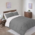 thumbnail image 4 of Sheetsnthings Reversible Down Alternative Comforter, Medium Warmth (41-Ounces of Fill) Oversized Queen Blanket, Grey-White, 4 of 7