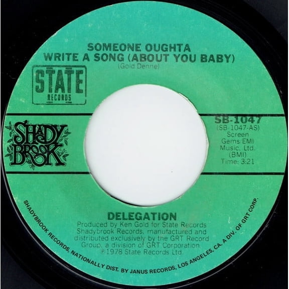 Delegation – Someone Oughta Write A Song (About You Baby) / Mr. Heartbreak (7" Vinyl 45RPM)