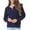 Navy, variant on Taigaofy Women's Half Zip Sweaters Casual Long Sleeve V-Neck Collar Ribbed Knitted Slouchy Pullover Tops Khaki L